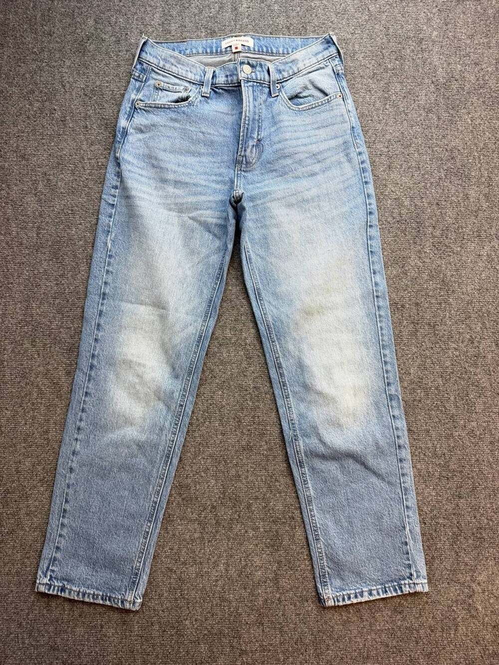 Lucky Brand Womens 2/26R Boy Mid Rise Relaxed Straight Light Wash Blue Jeans